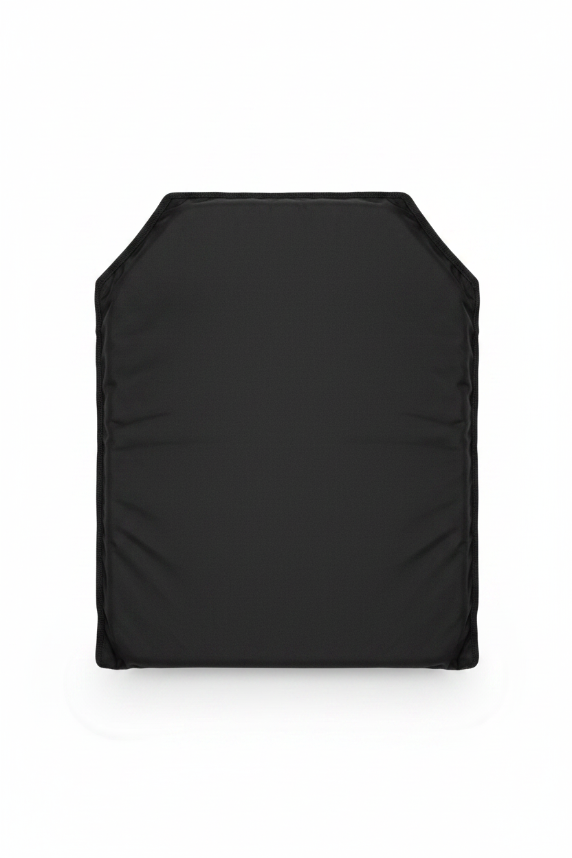 Solid Black SAPI Soft Armor Panel No Logo White Background